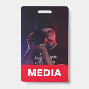 Crachá de ID de Foto do Media All Access Pass