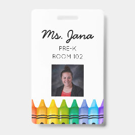 Crachá de ID de Foto do Professor Principal de Day