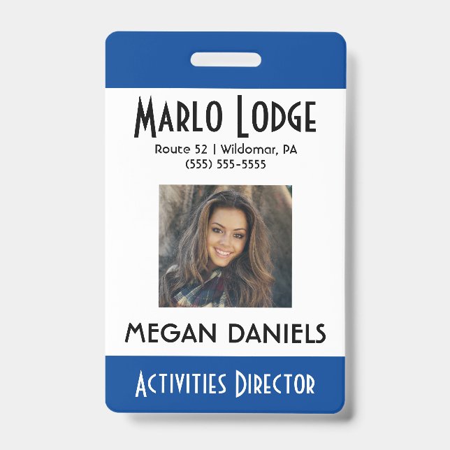 Crachá de ID de Foto Personalizado do Funcionário  (Frente)