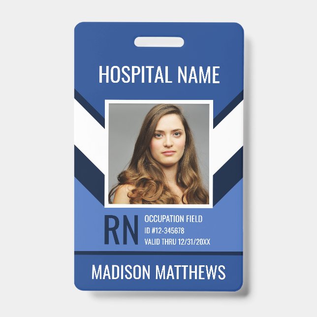 Crachá de ID de Fotografia de Funcionário Médico P (Front)