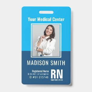 Crachá de ID de Fotografia de Funcionário Médico P