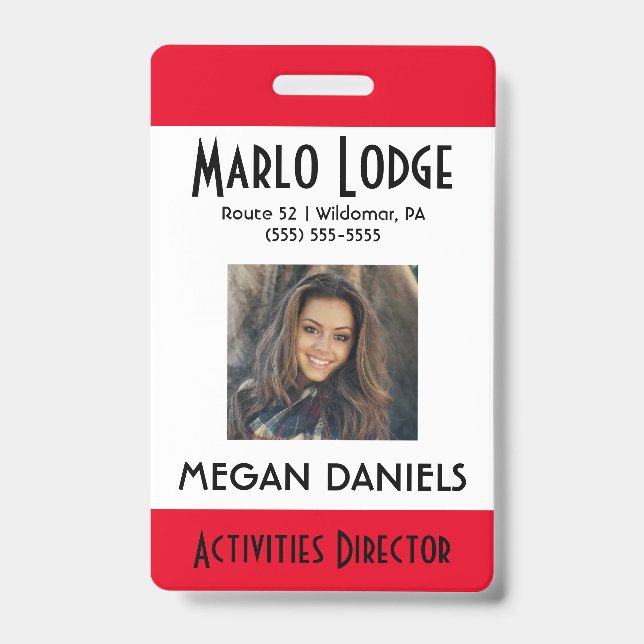 Crachá de ID de Fotografia de Funcionário Personal (Frente)