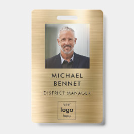 Crachá de ID de Fotografia para Funcionário Dourad