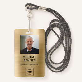 Crachá de ID de Fotografia para Funcionário Dourad