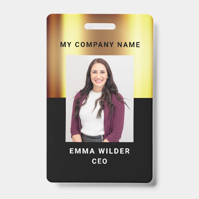 Crachá de ID de Fotografia Personalizada (Frente)