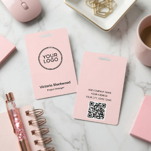 Crachá de ID de Funcionário com Código QR e Logoti