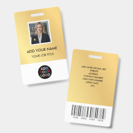 Crachá de ID de Funcionário com Foto Personalizada