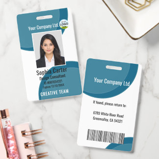 Crachá de ID de Funcionário com Nome de Foto Perso