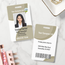 Crachá de ID de Funcionário com Nome de Foto Perso