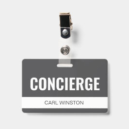 Crachá de ID de Funcionário Concierge de Hotel Per