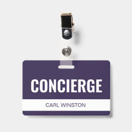 Crachá de ID de Funcionário Concierge de Hotel Vio