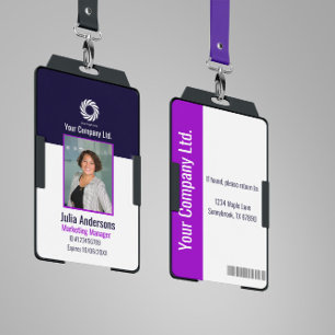 Crachá de ID de Funcionário Corporativo Personaliz