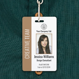 Crachá de ID de funcionário corporativo personaliz
