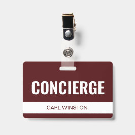 Crachá de ID de Funcionário de Concierge de Hotel