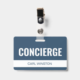 Crachá de ID de Funcionário de Concierge de Hotel