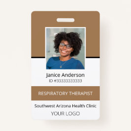 Crachá de ID de Funcionário de Tan de Fotografia P