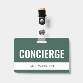 Crachá de ID de Funcionário do Concierge de Hotel