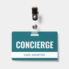 Crachá de ID de Funcionário do Concierge do Hotel