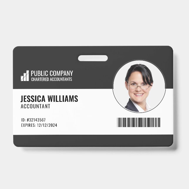 Crachá de ID de Funcionário do Funcionarios de Cód (Front)