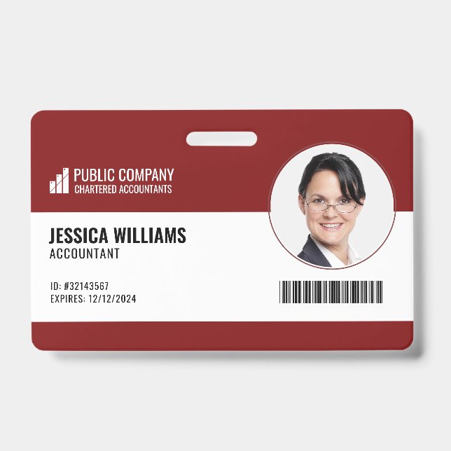 Crachá de ID de Funcionário do Funcionarios de Cód (Frente)