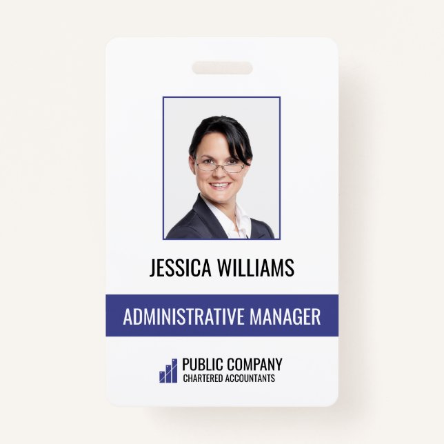 Crachá de ID de funcionário do Funcionarios de neg (Frente)