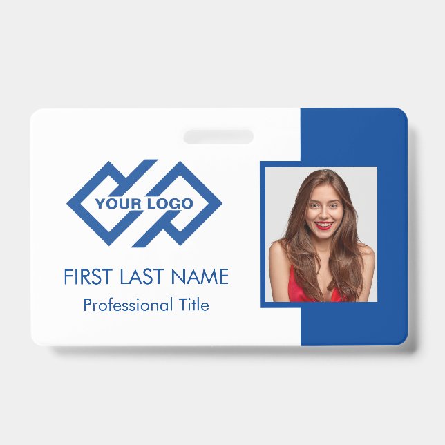 Crachá de ID de Funcionário | Logotipo Azul | Crac (Frente)