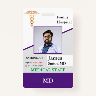 Crachá de ID de funcionário médico personalizado +