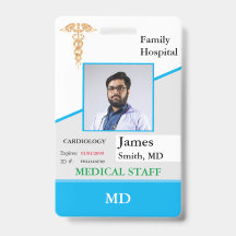 Crachá de ID de funcionário médico personalizado +