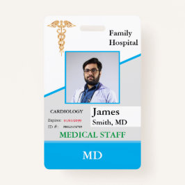 Crachá de ID de funcionário médico personalizado +