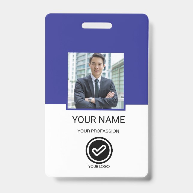 Crachá de ID de Funcionário Personalizado (Frente)