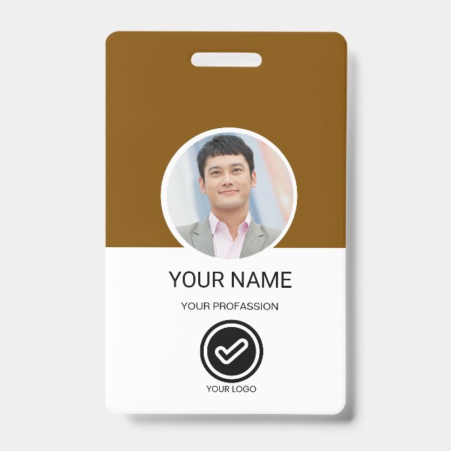 Crachá de ID de Funcionário Personalizado (Frente)