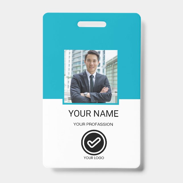 Crachá de ID de Funcionário Personalizado (Frente)