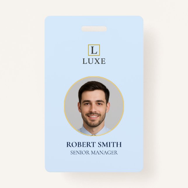 Crachá de ID de Funcionário Personalizado com Foto (Frente)