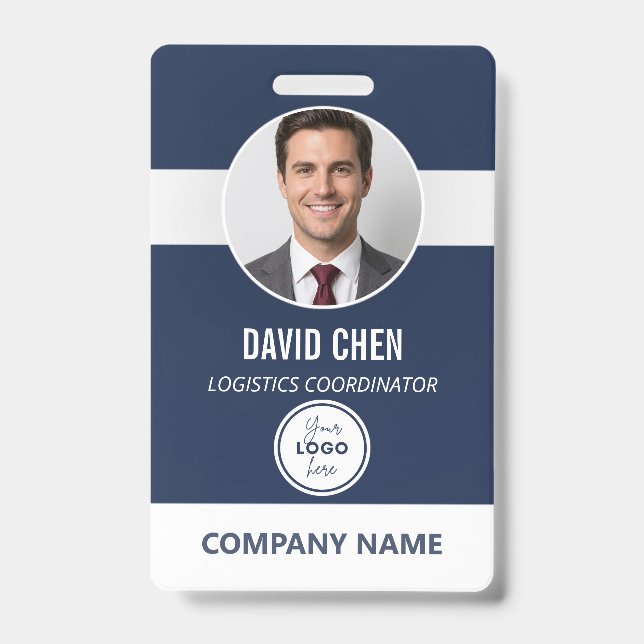 Crachá de ID de Funcionário Personalizado com Foto (Frente)