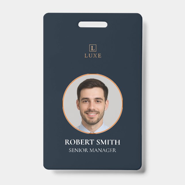 Crachá de ID de Funcionário Personalizado com Foto (Frente)