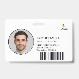 Crachá de ID de Funcionário Personalizado com Foto