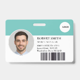 Crachá de ID de Funcionário Personalizado com Foto