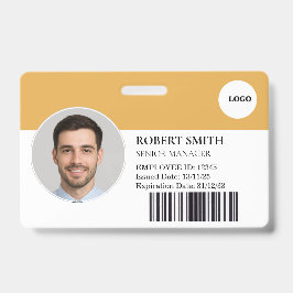 Crachá de ID de Funcionário Personalizado com Foto