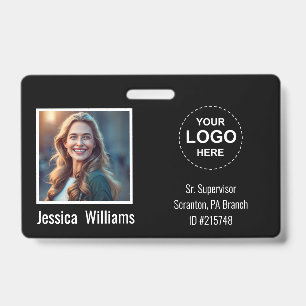 Crachá de ID de Funcionário Personalizado com Foto