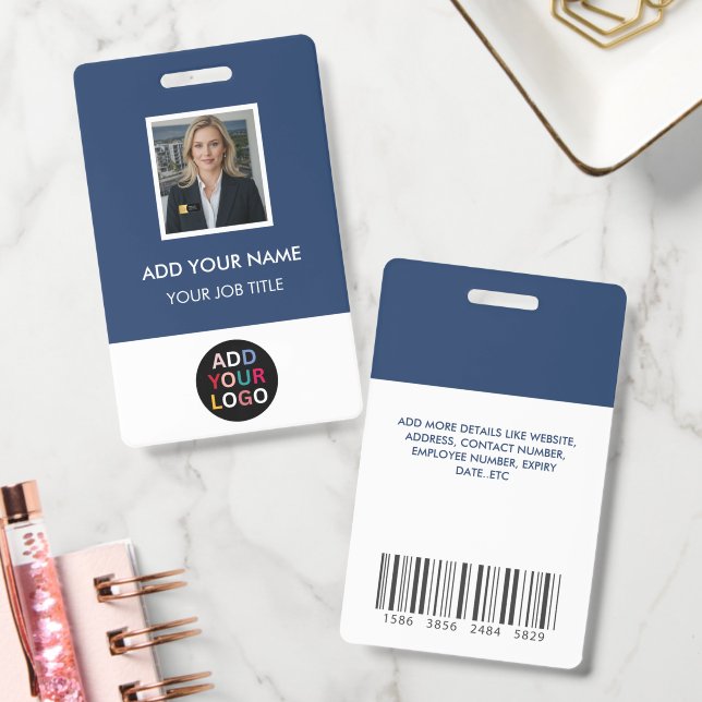 Crachá de ID de Funcionário Personalizado com Foto (Escritório)
