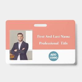 Crachá de ID de funcionário personalizado - Nome, 