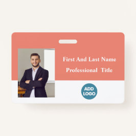 Crachá de ID de funcionário personalizado - Nome,