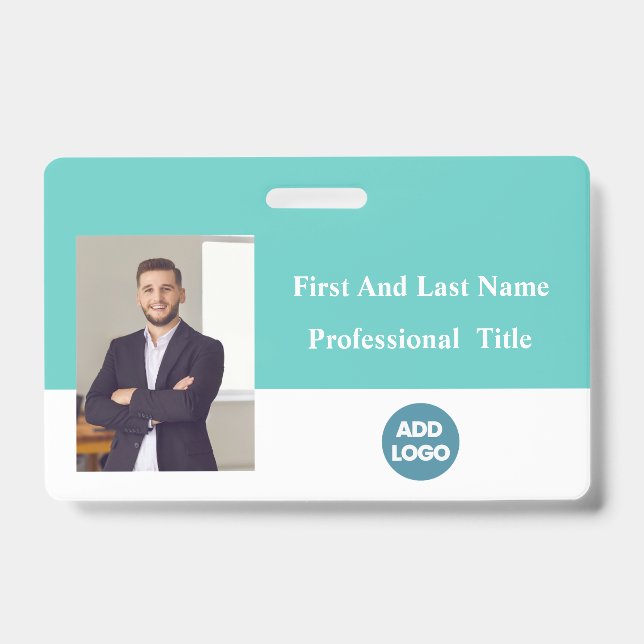 Crachá de ID de funcionário personalizado - Nome,  (Frente)