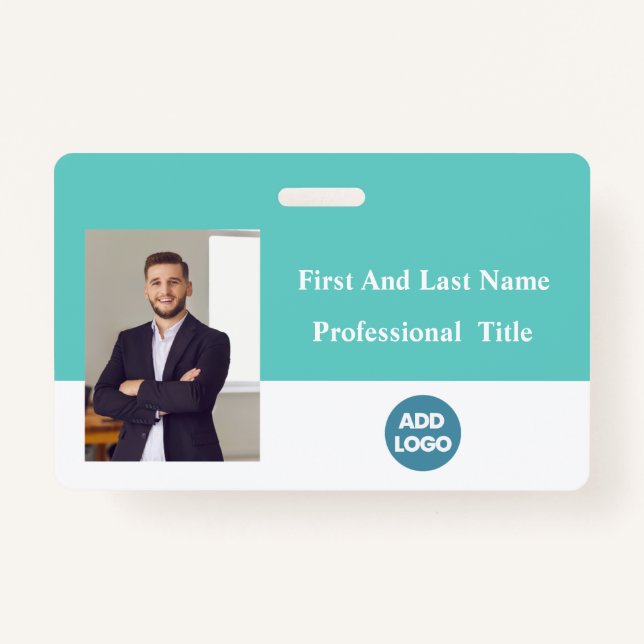 Crachá de ID de funcionário personalizado - Nome,  (Frente)