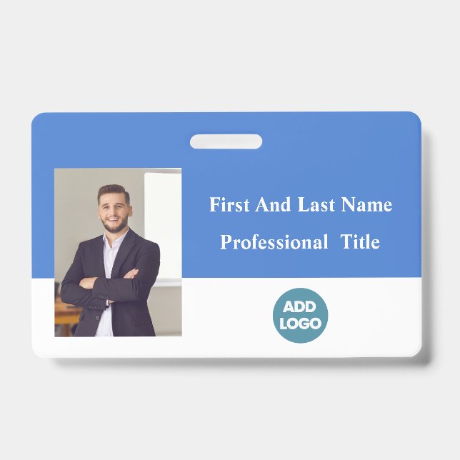 Crachá de ID de funcionário personalizado - Nome,  (Frente)