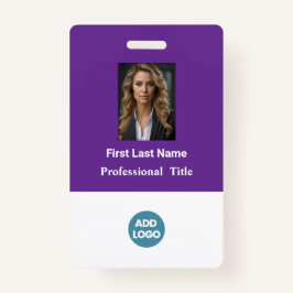 Crachá de ID de funcionário personalizado - Nome,