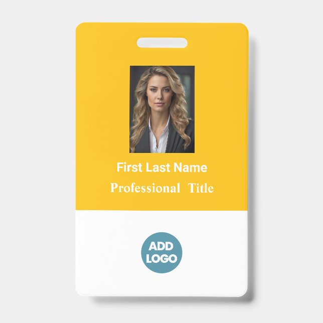 Crachá de ID de funcionário personalizado - Nome,  (Frente)