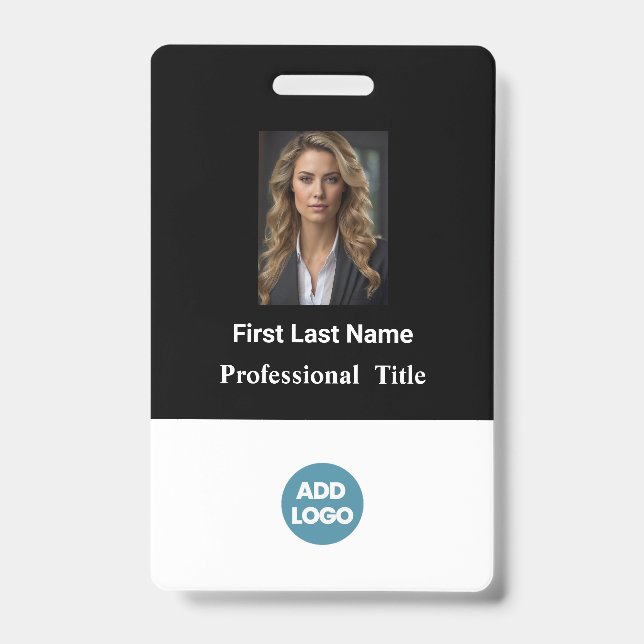 Crachá de ID de funcionário personalizado - Nome,  (Frente)