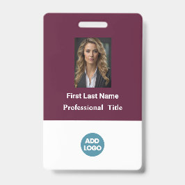 Crachá de ID de funcionário personalizado - Nome, 