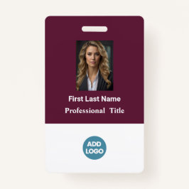 Crachá de ID de funcionário personalizado - Nome,